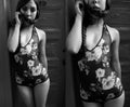 yo0n__a Black Floral Bodysuit