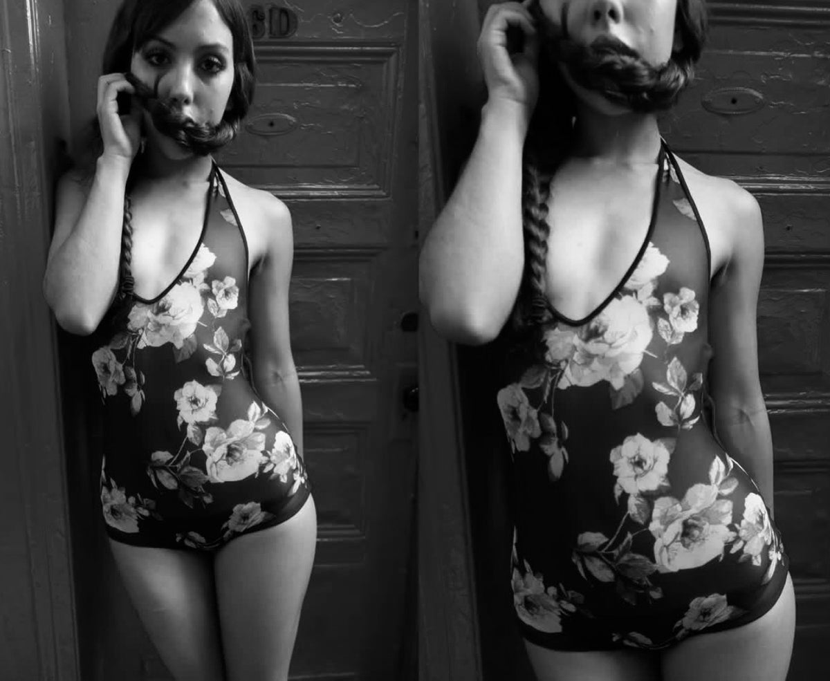 yo0n__a Black Floral Bodysuit